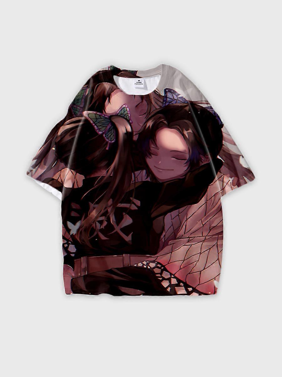 T-shirt round neck Character Pattern loose short sleeve P39