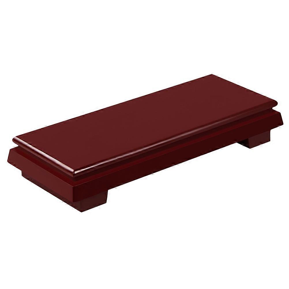 Wood Pedestal Stand for Home Decor Sturdy Dark Red Wood Display Base for Plants or Crafts 7.5 Inches