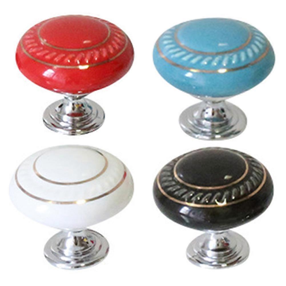 Toilet Flushing Button Handle for Manicure 4Pcs Assorted Color Durable Ceramic for Home Use