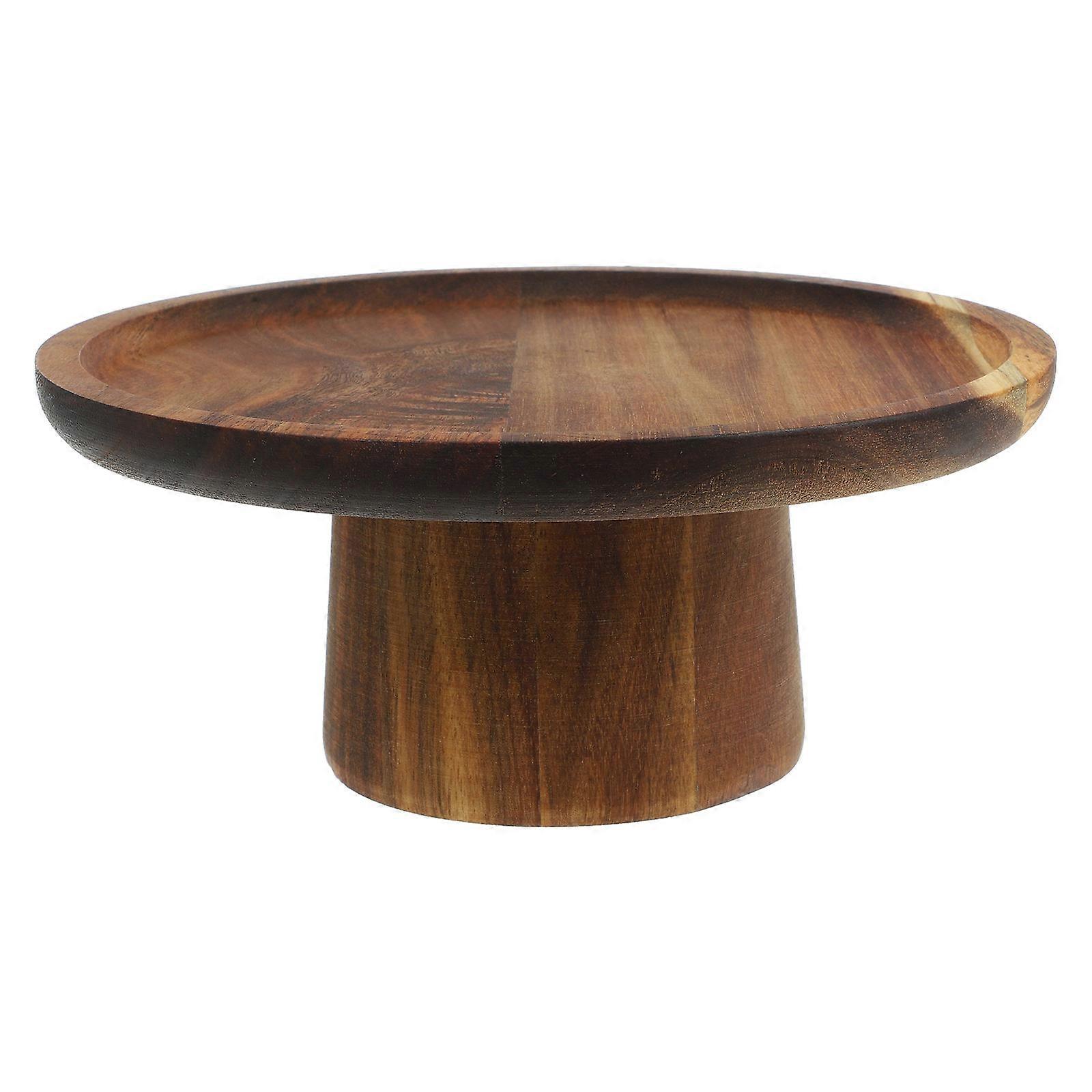 Wooden Cake Stand for Restaurant Light Brown Stable Base Easy to Clean and Store 7.5 Inches