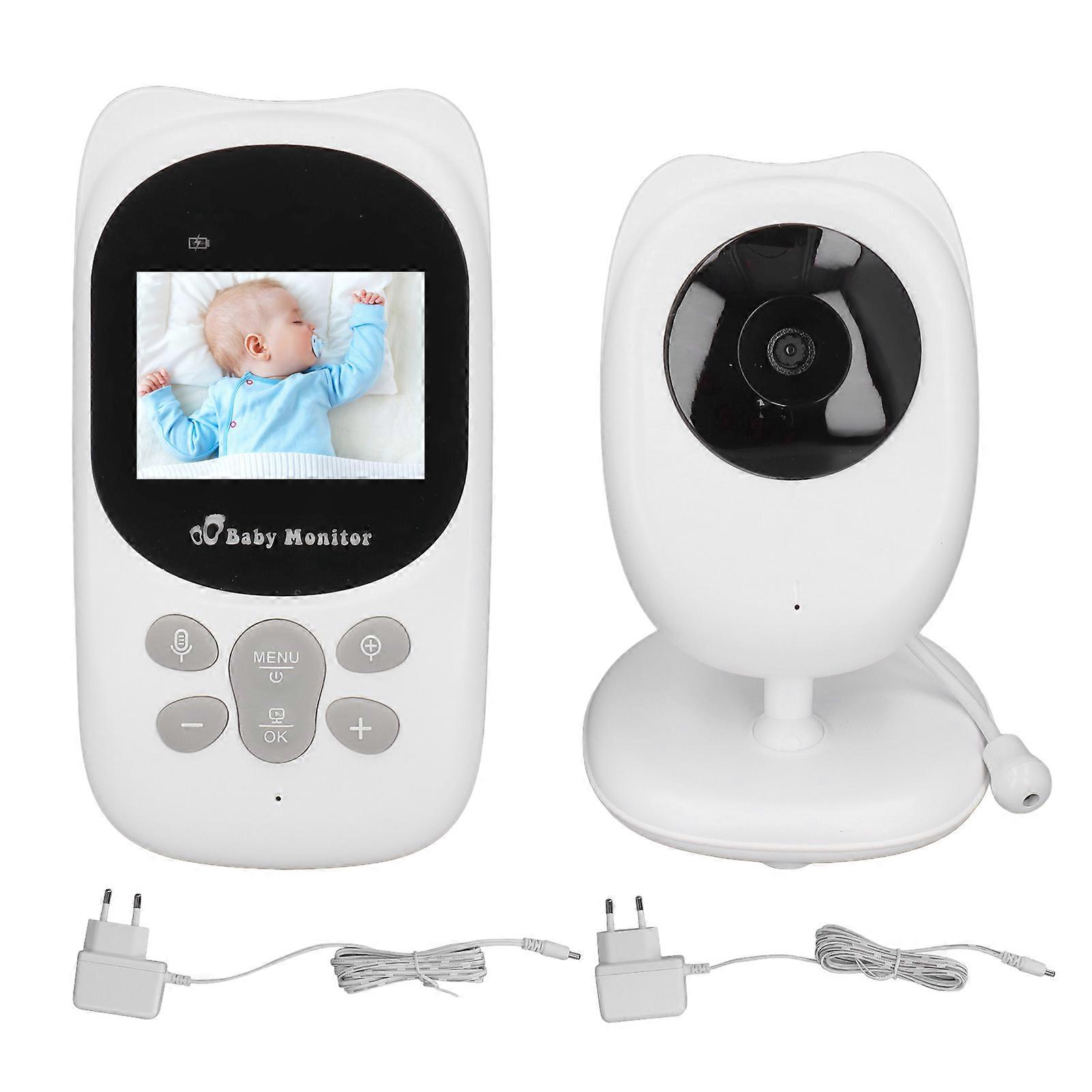 2.4in LCD Baby Monitor Wireless Dual Way Intercom Monitoring Camera Night Vision Monitor 100‑240V EU Plug