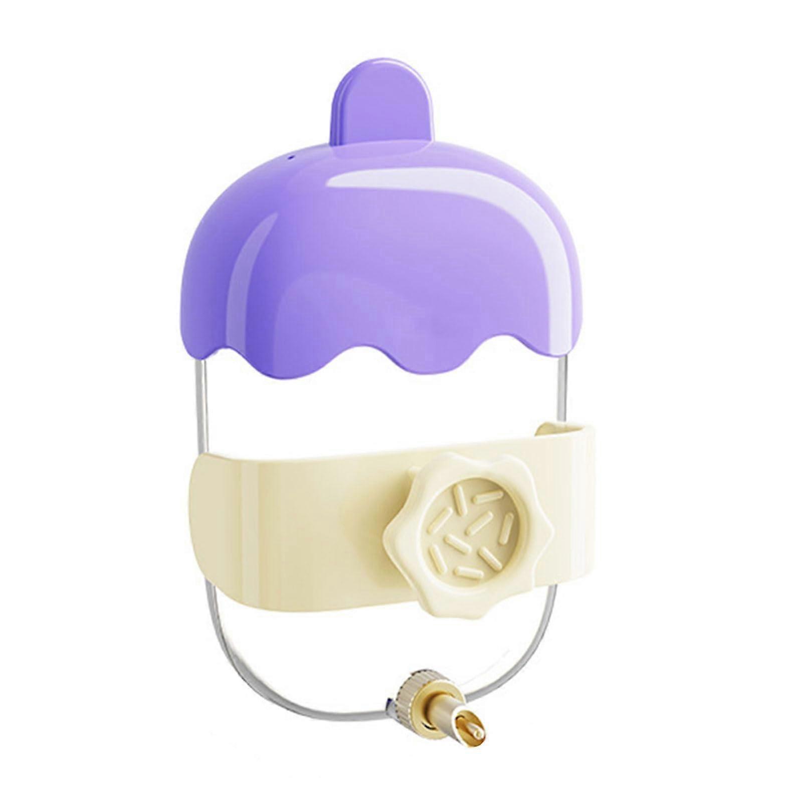 Automatic water dispenser for birds and small pets, 340 ml capacity, transparent watering bottle, easy installation for cage, purple.