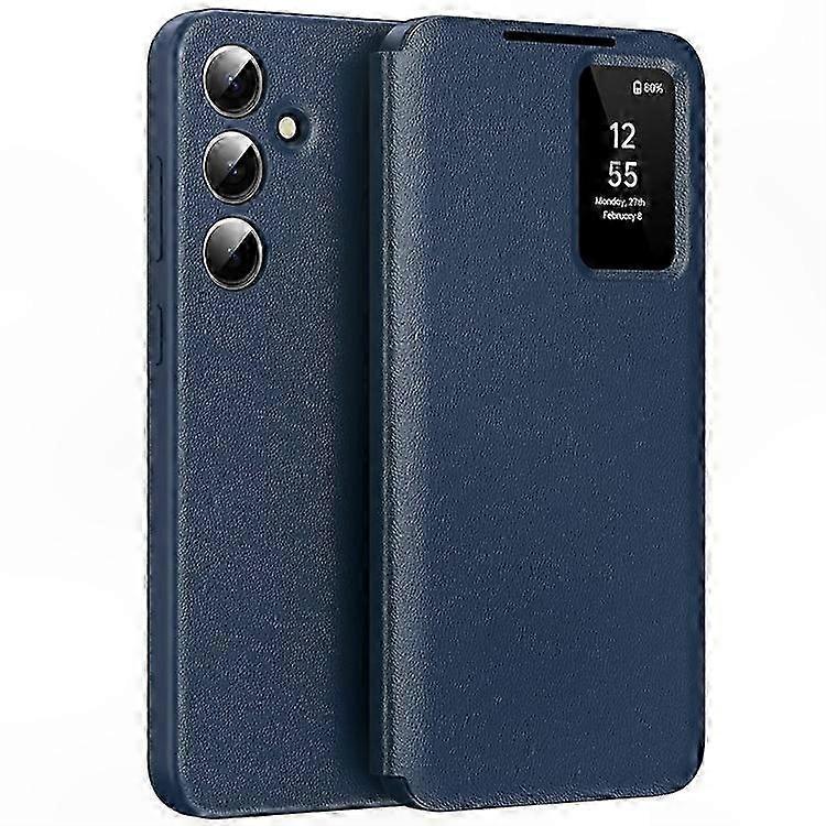 Leather Phone Case with Card Holder and Smart View Window for Galaxy A56 5G
