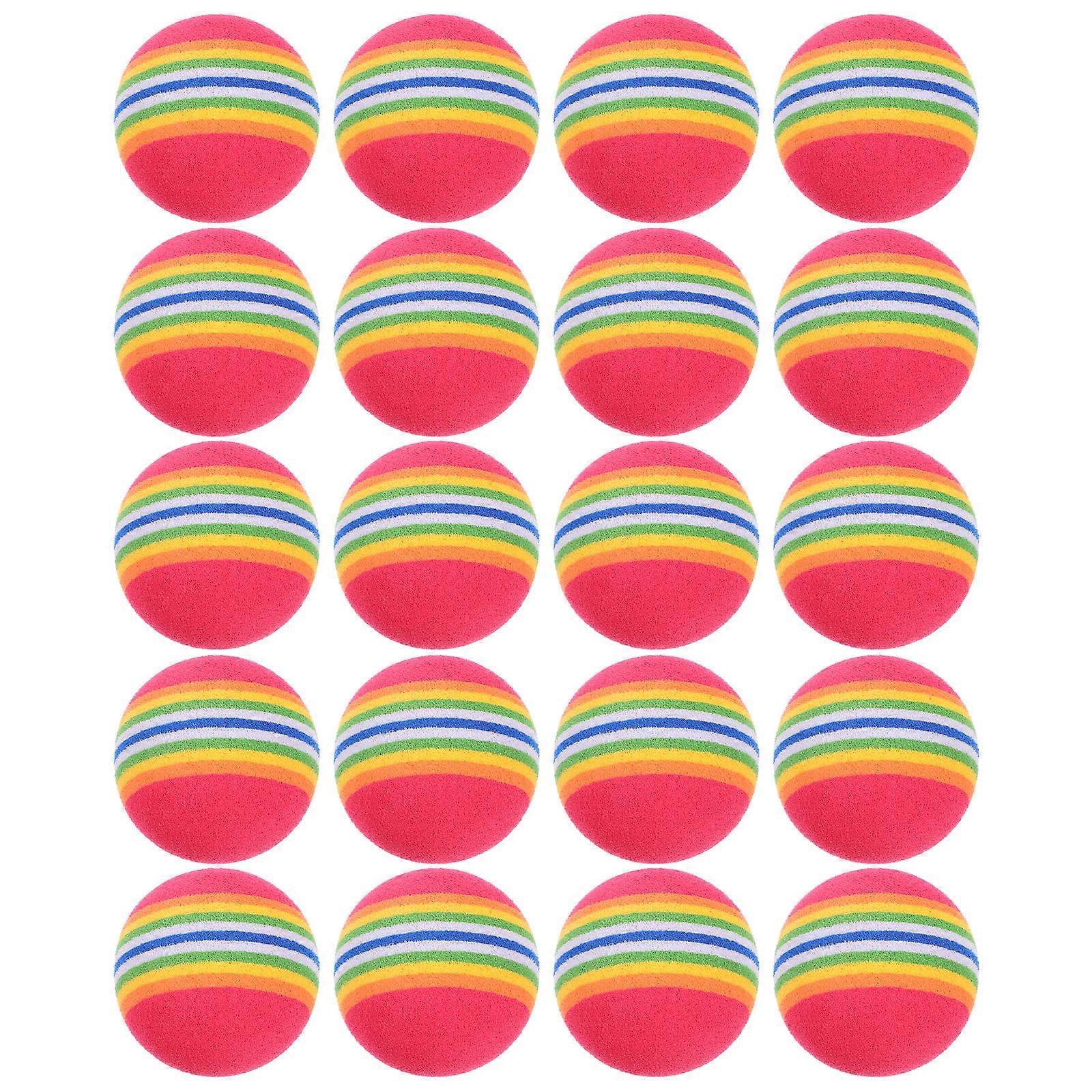 Rainbow Colored Sponge Ball for Golf Practice Training Aid 20Pcs