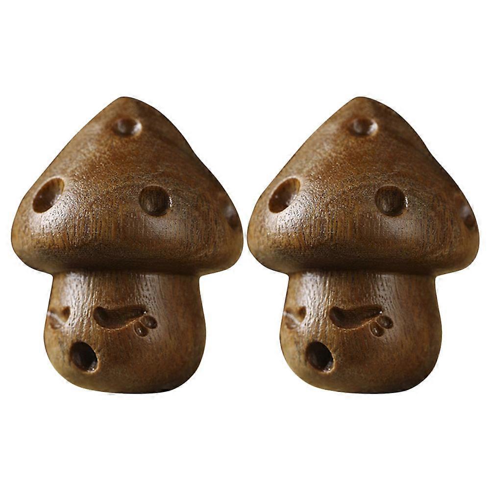 2pcs Wood Mushroom Charm Mushroom Hanging Ornament Funny DIY Key Charm Cute Mushroom Craft