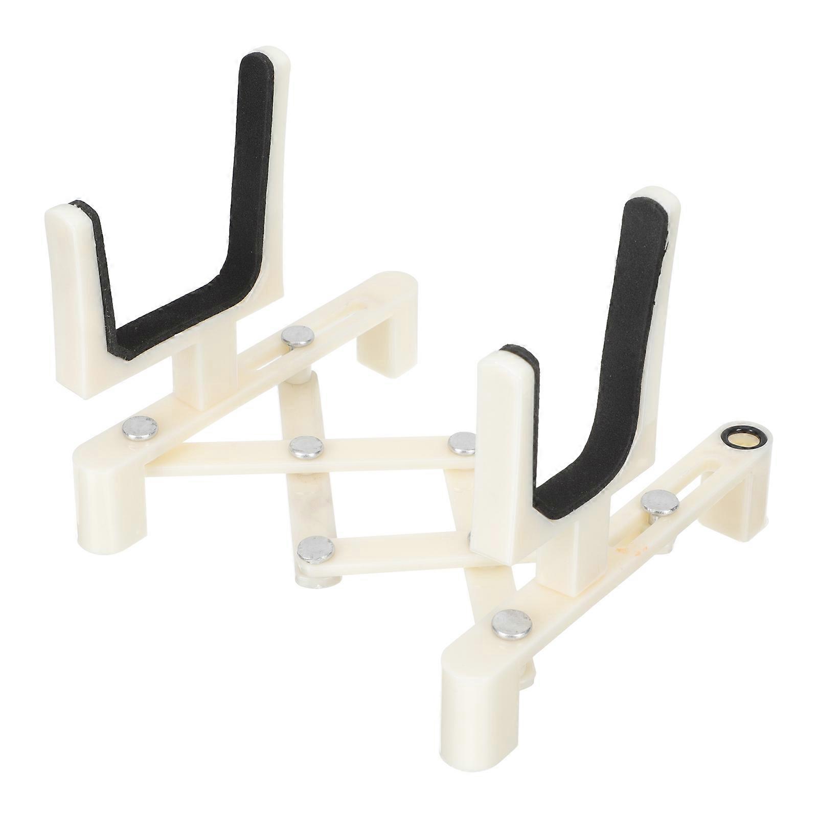 Portable Violin Stand with Thick Sponge Cover for Firm Fix and Bow Hole in White ABS Material