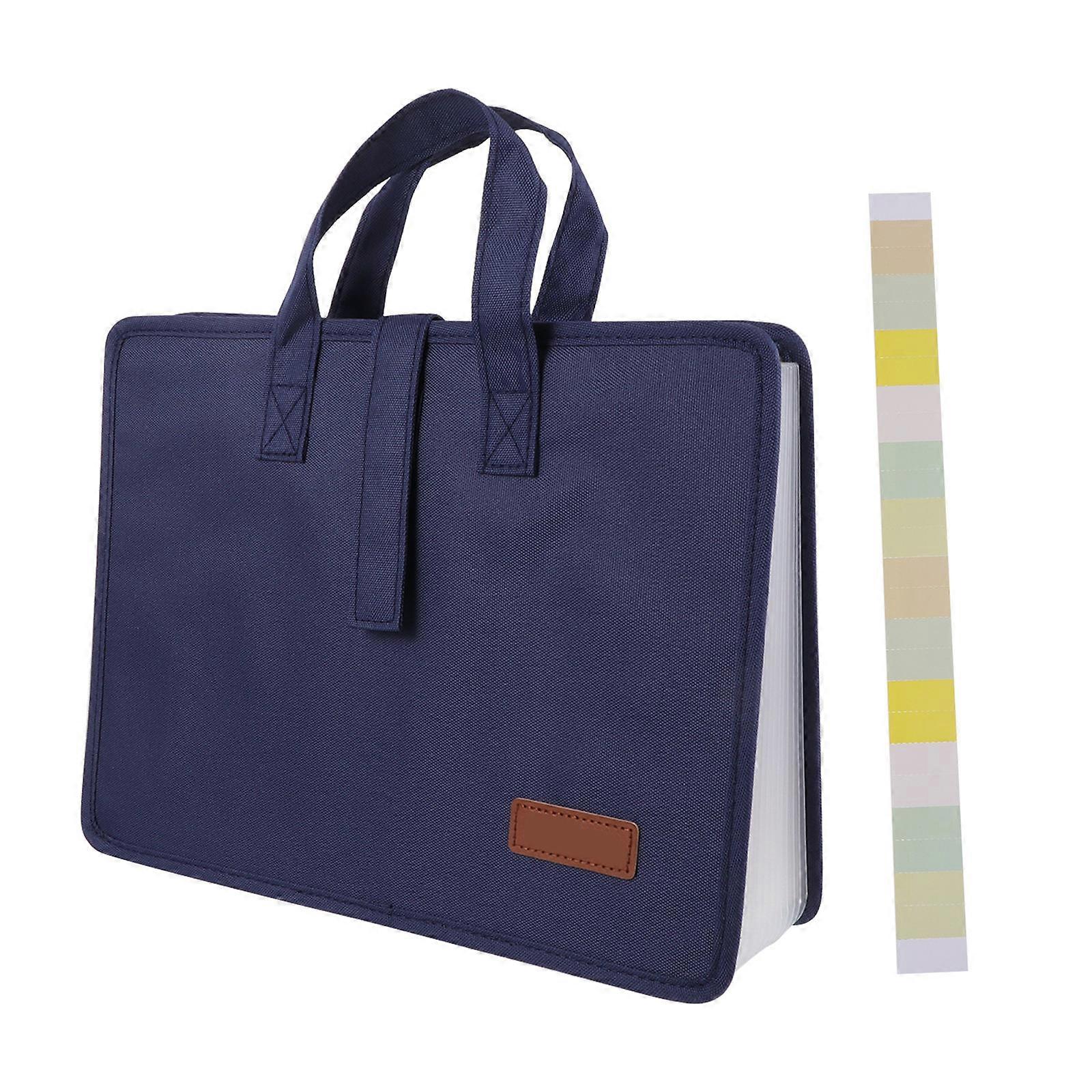 File Expanding Folder Organizer with Handle for Home Use Professionals Featuring 13 Pockets Beautiful Dark Blue 1Pack