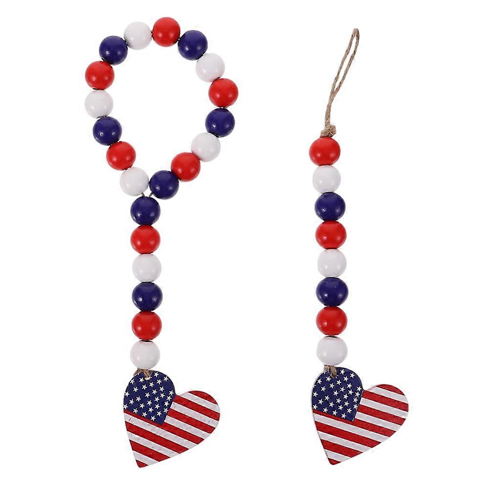 Wooden Beads Pendants with Hemp Rope Heart Shape for Home Decoration and DIY Crafts Assorted Color