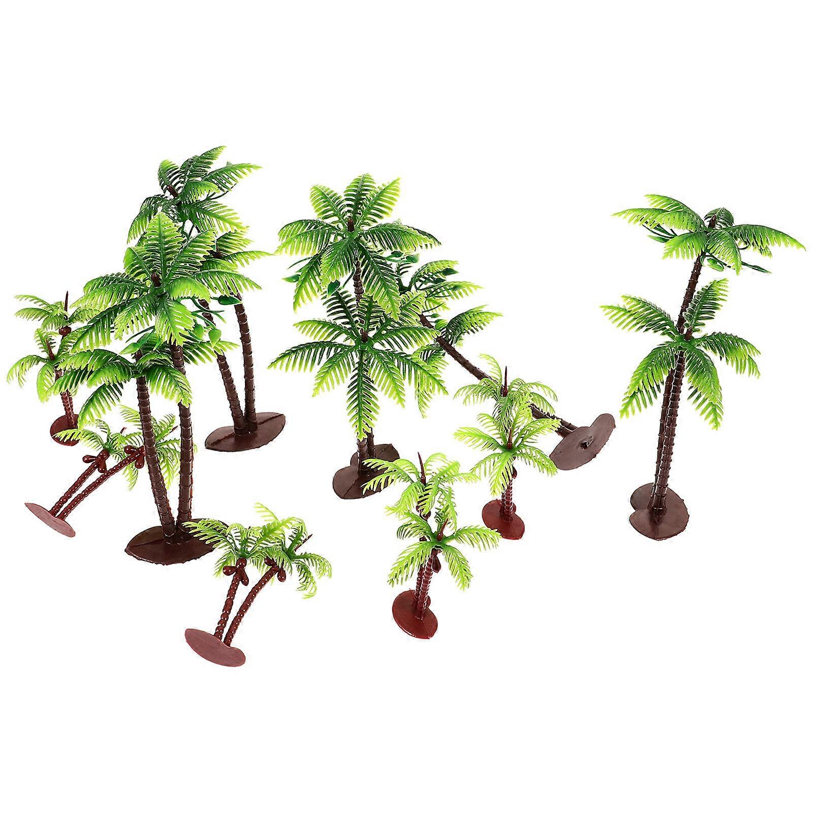 10pcs Mini Coconut Tree Models for Sand Table & Diorama Landscape Decor – Lifelike Design for Architectural and