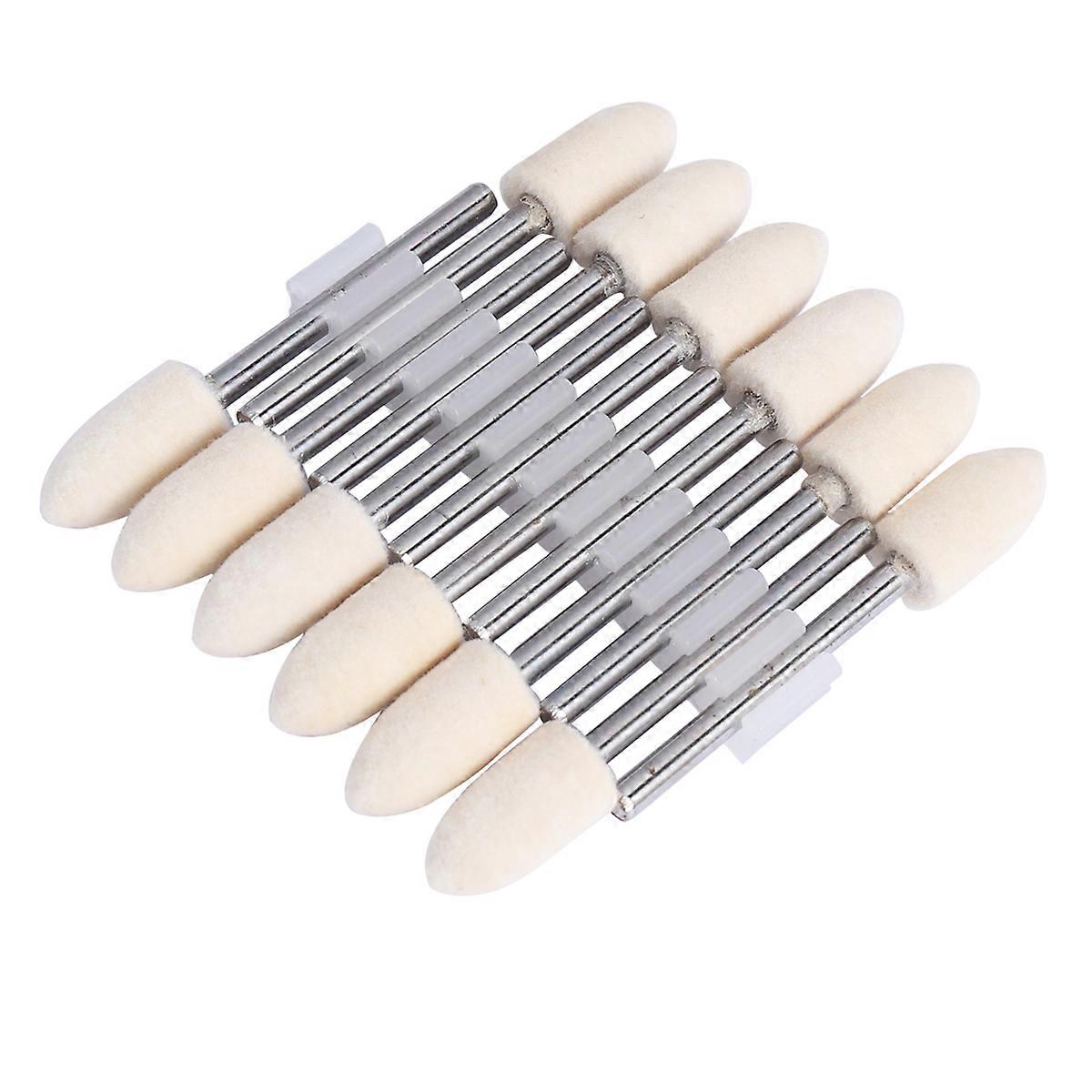 12 PCS Mandrel Mounted White Conical Felt Point Polishing Tool Set