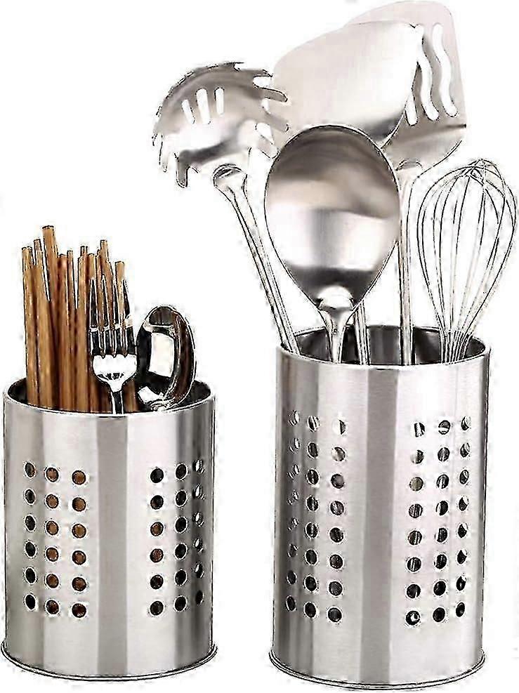 Set of 2 Rust-resistant Stainless Steel Kitchen Utensil Racks for Organizing Drawers and Countertops