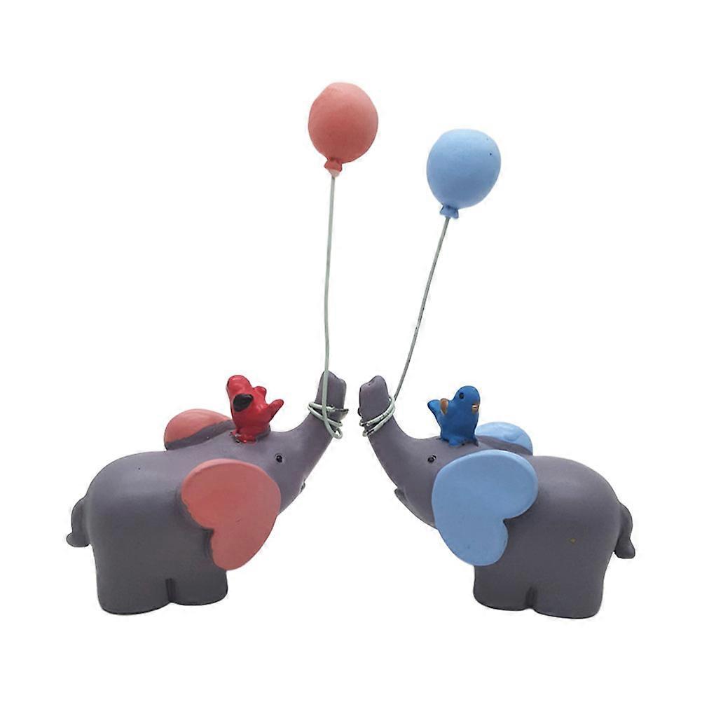 Elephant Decorations 2Pcs Balloon Ornaments Perfect Friends And Family Elegant Indoor Resin Crafts