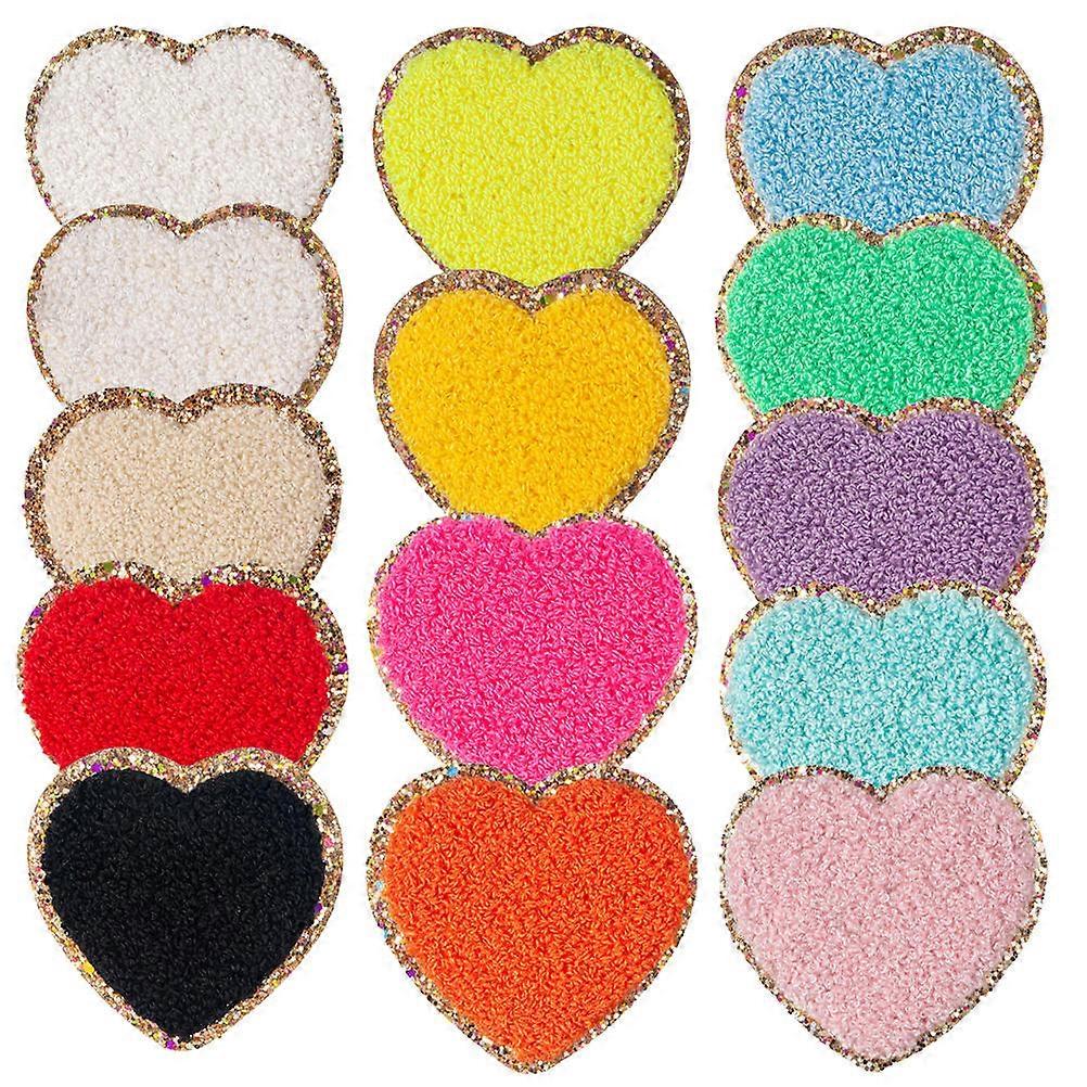 Compact Heart Shaped Patches For Clothes Repair Suitable For Men Women 7.7x7.5cm 14Pcs