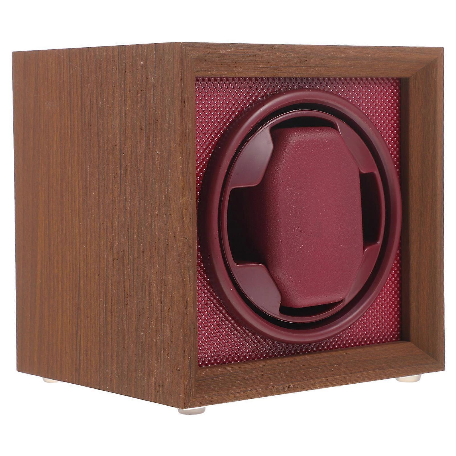 Brown Watch Winder Box with Quiet Motor and Durable MDF Material for Collectors 6.3 x 4.7 inches
