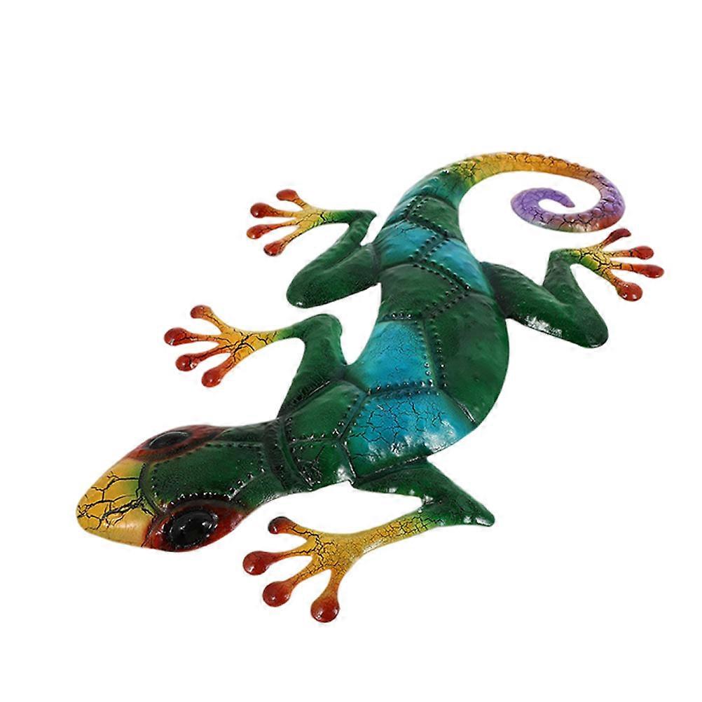 Iron Art Gecko Wall Decor Outdoor Sculpture Smooth Finish Lizard Lover Ornament Garden Home Decoration Craft Unique Themed Party Accessory