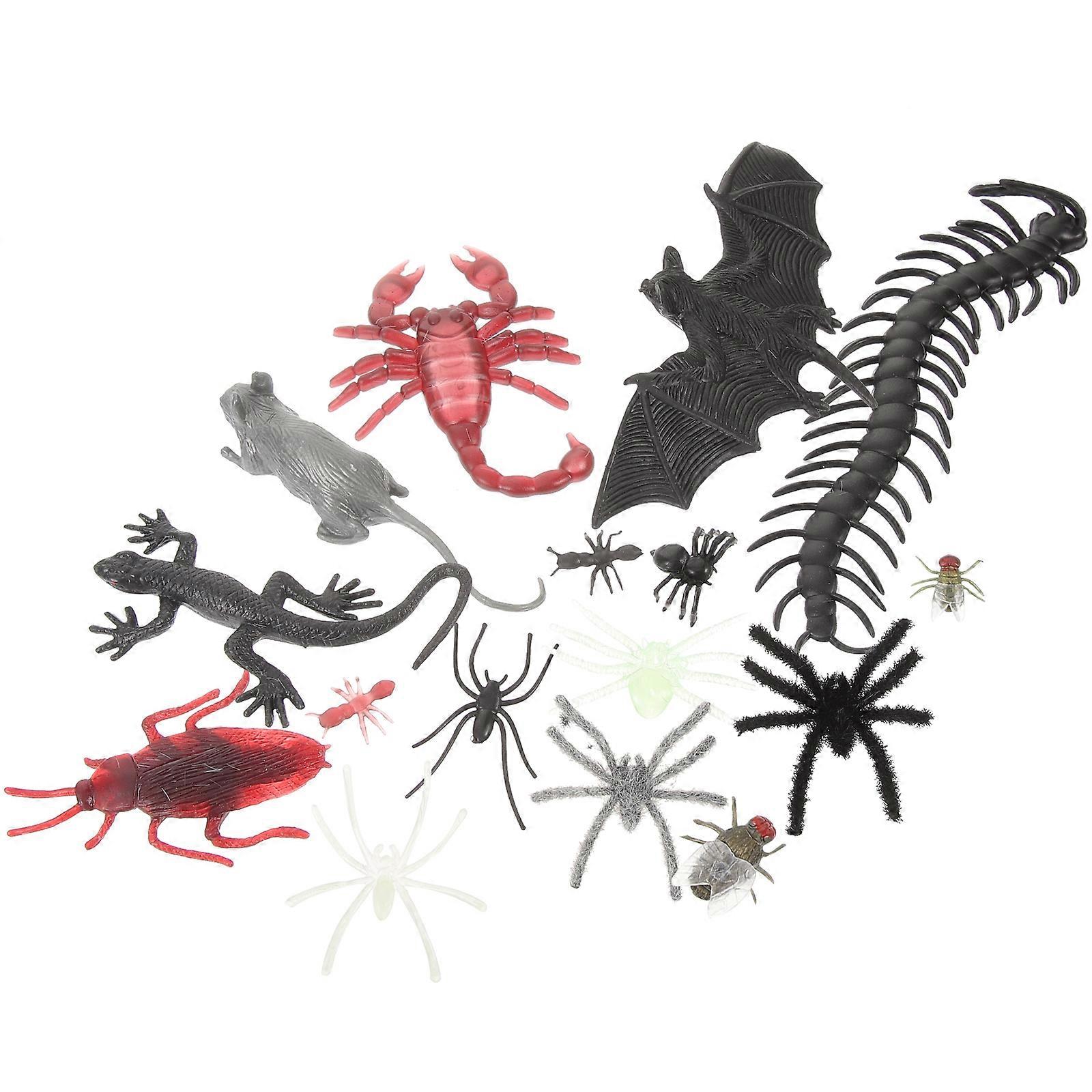 Office Decor 40Pcs Miniature Insects Models Halloween Party Favor Assorted Color Cognitive Toy