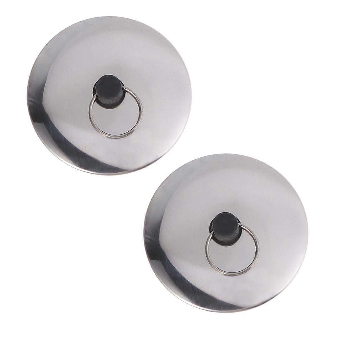 Bathtub Sink Plug Made of Soft Rubber for Kitchen Use Black 2 Pieces Round Stopper