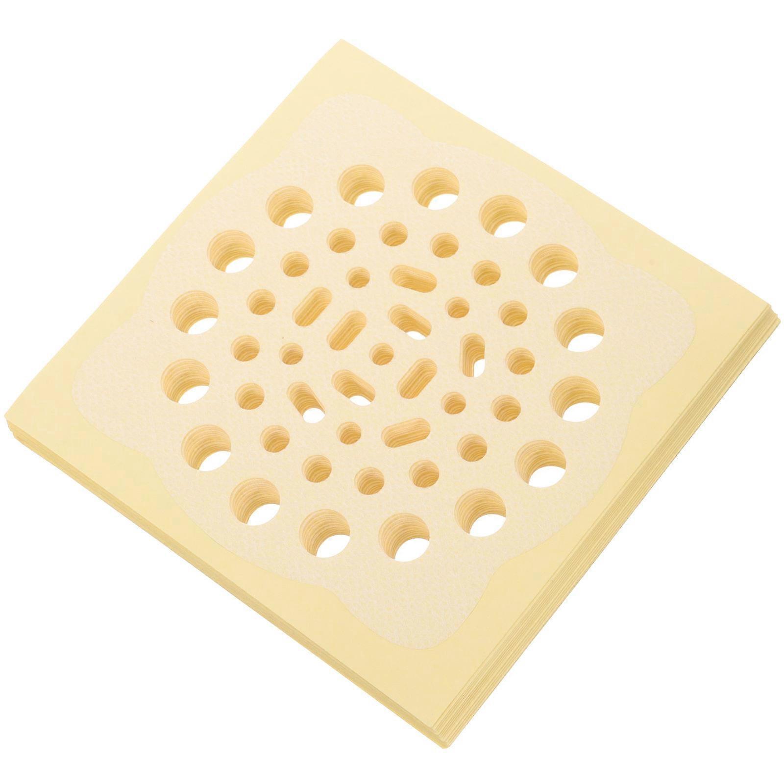 Bathroom Floor Drain Sticker 4Pcs Anti Clog Disposable Cover for Household Users Size 10X10Cm Featuring Non-Woven Material
