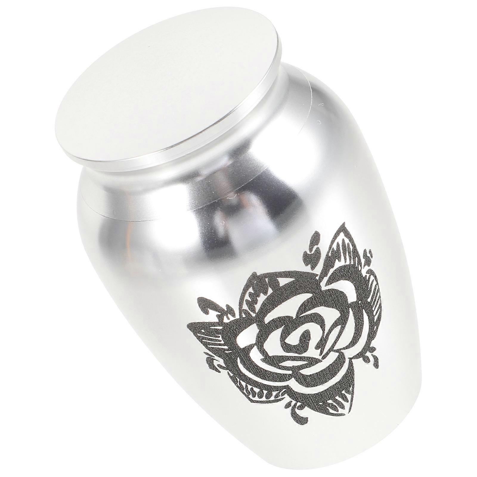 Small Cremation Keepsake Urns For Human Ashes With Elegant Design Suitable For Memorial And Funeral Ceremonies In Silver Color 1Pcs