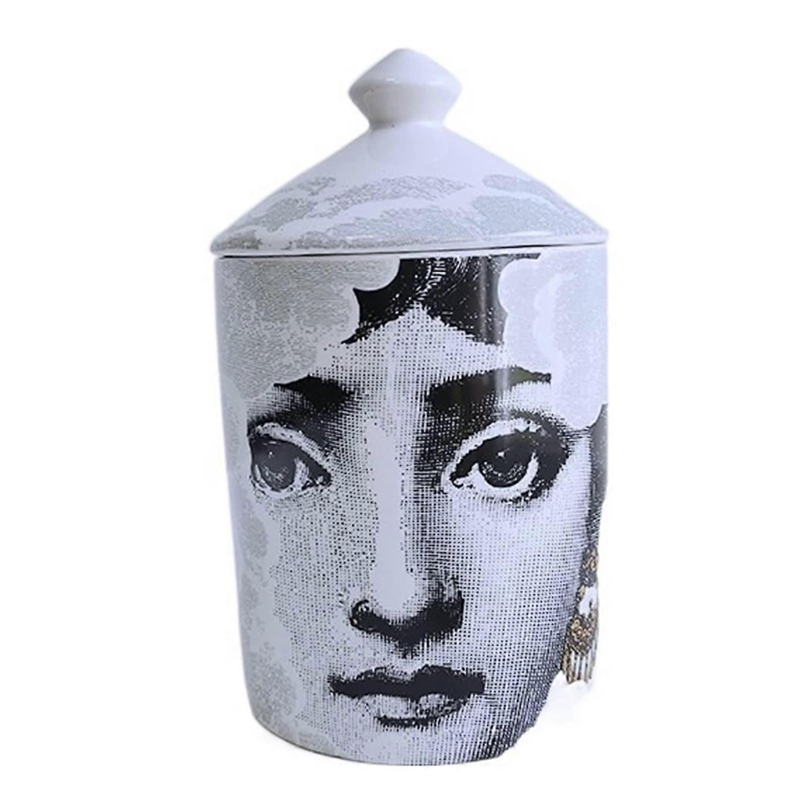 Italian Woman Face Romantic Aromatherapy Candle Jar with Lid (Color: SHDG027)