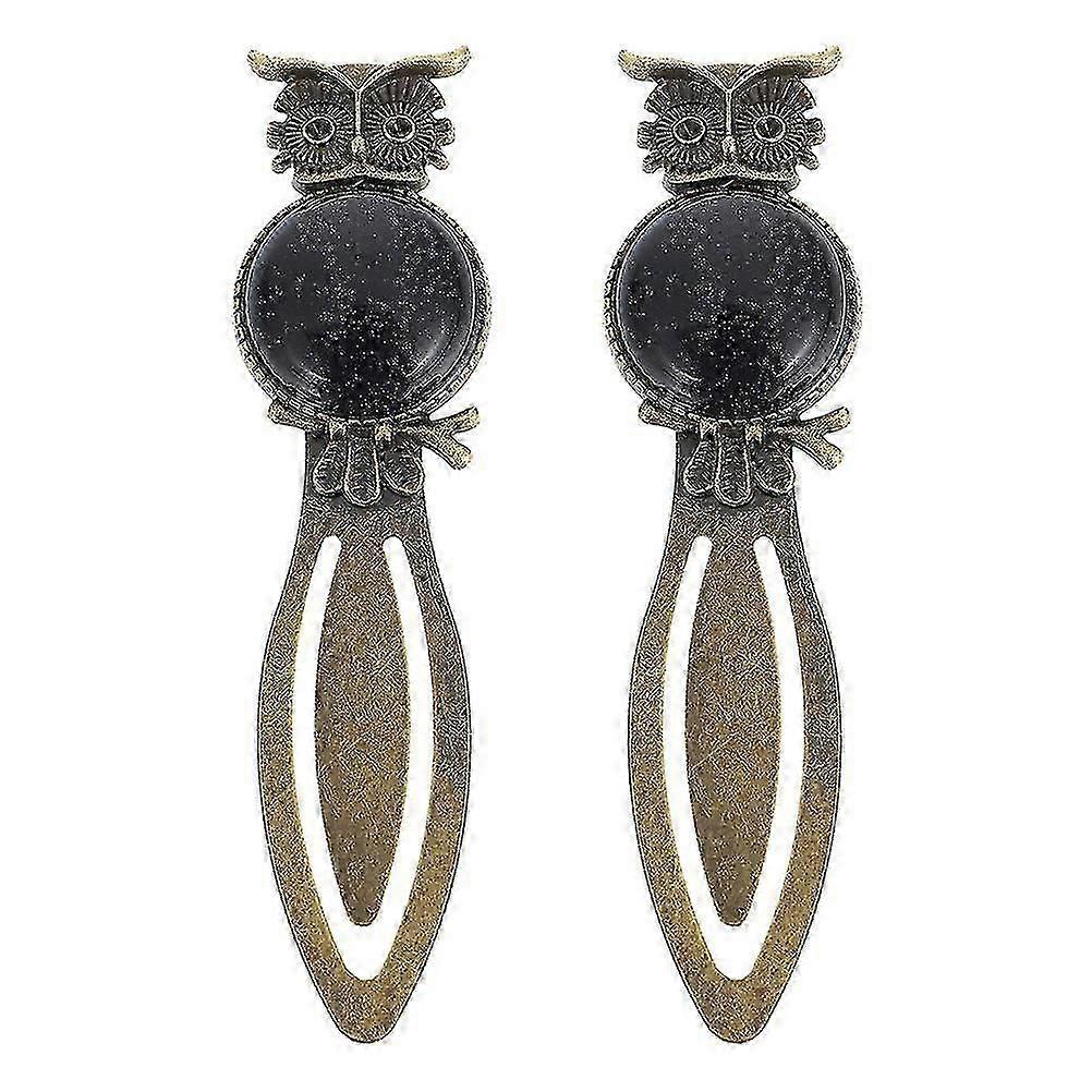 올빼미 모양 책갈피 2개, 아연 합금 올빼미 책갈피, 장식용 책갈피, 책 장식-XinHan