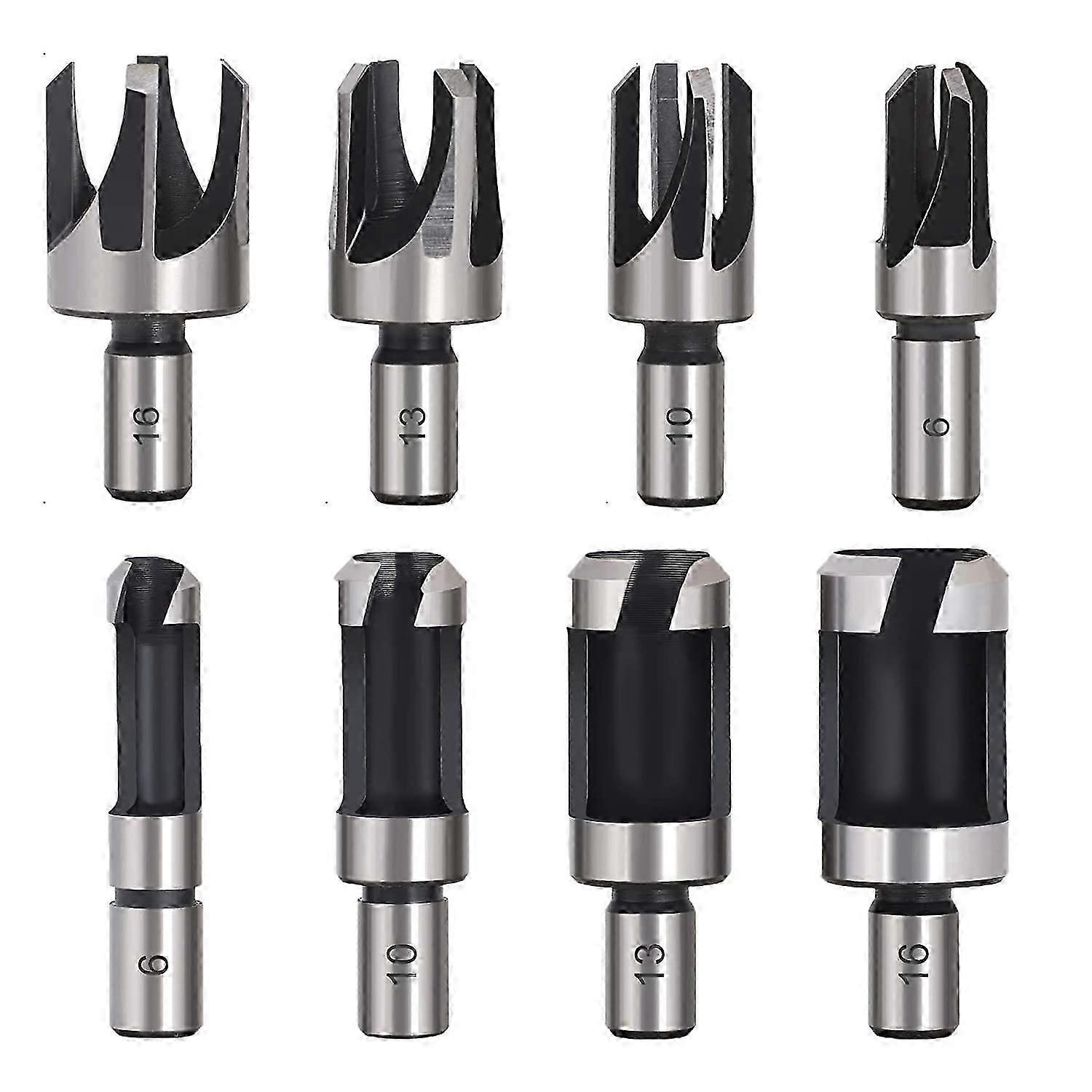 8PCS HSS Plug Cutter Woodworking Cutting Tool Wood Plug Drill Bits 6mm/10mm/13mm/16mm