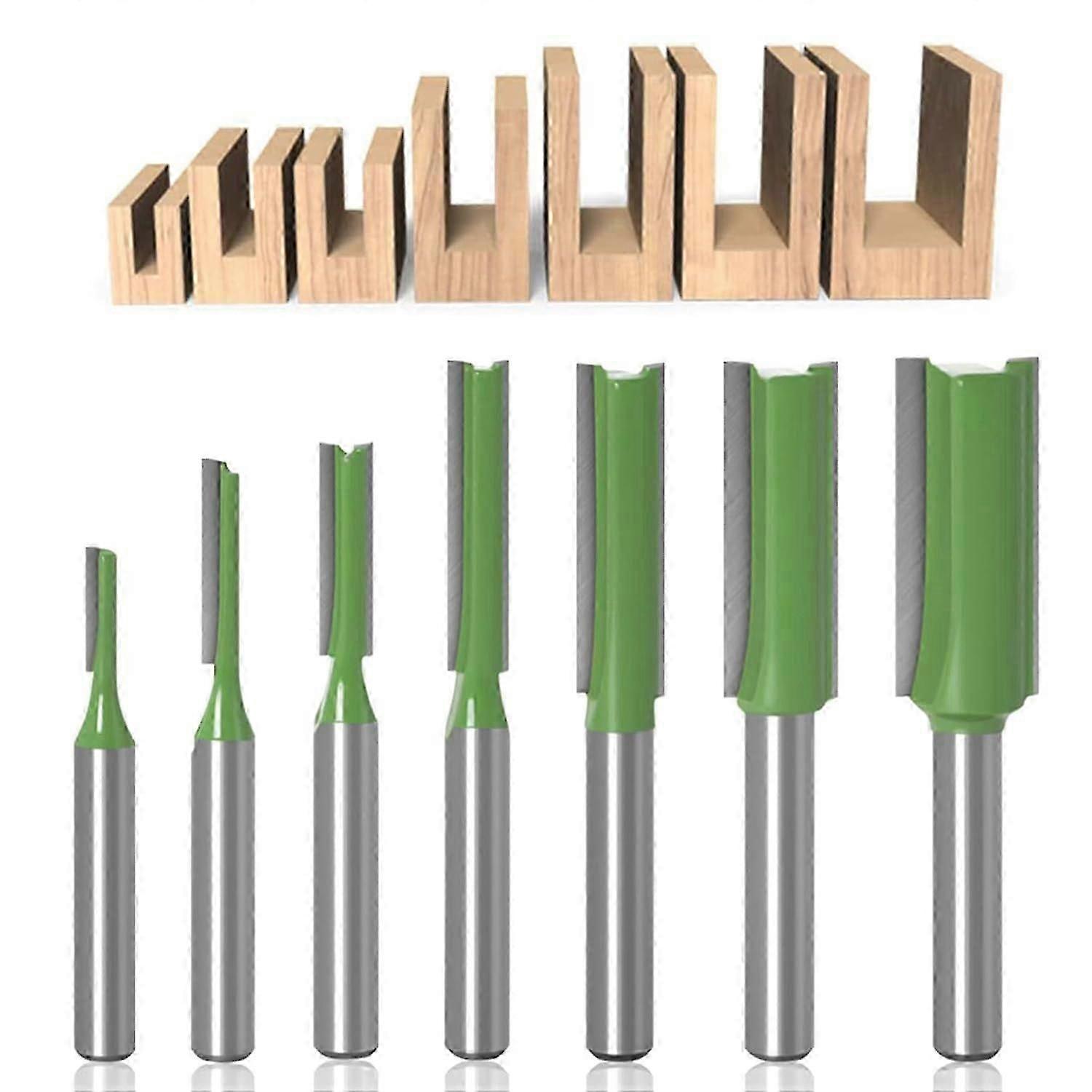 Pieces Straight Router Bit, 6mm Shank Router Bit, Carbide Router Bits, for Wood Tungsten Carbide Woodworking Tool, Single Double Flute Straight Route