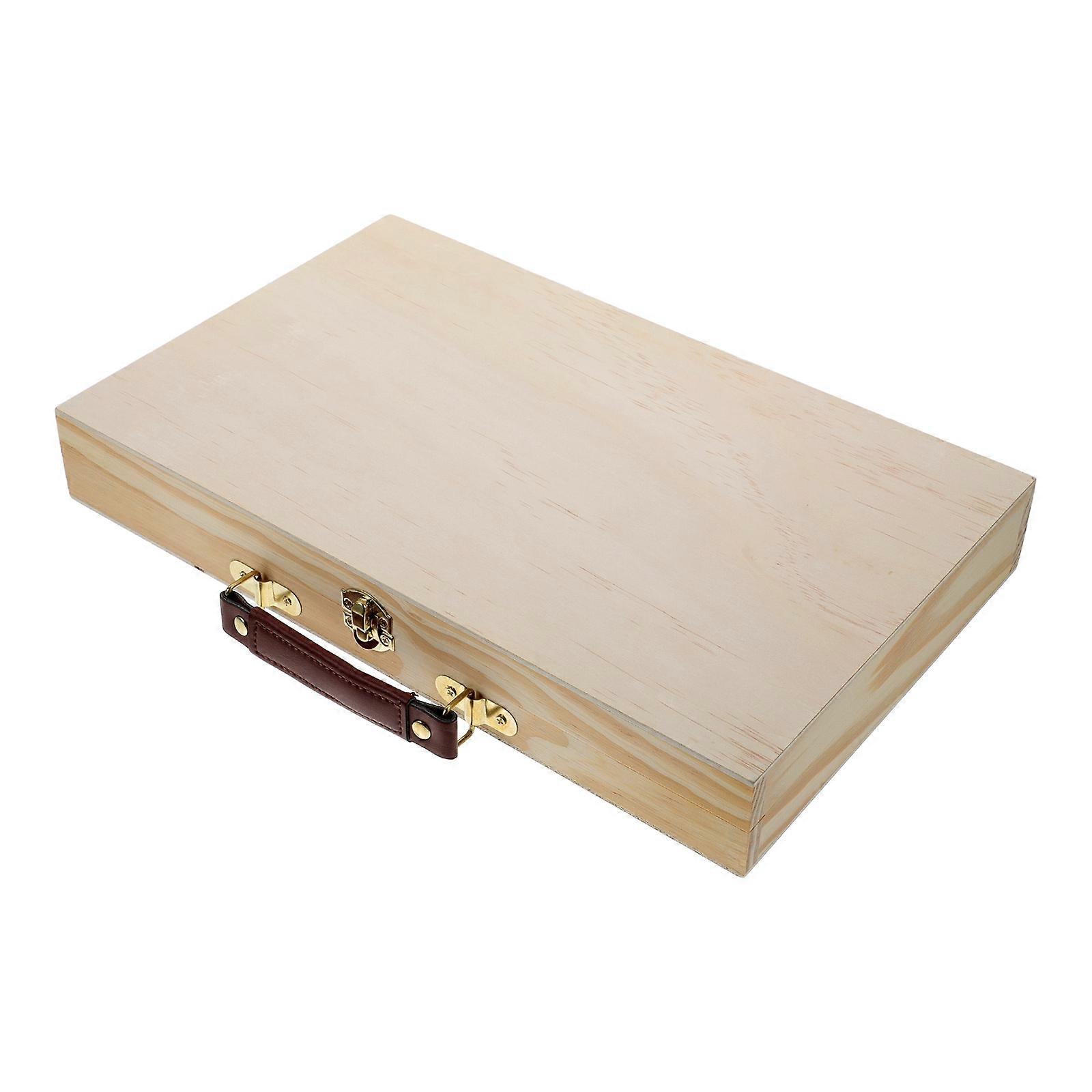 Paint Box Wooden Handle Empty Box for Storage 4Pcs Durable Art Case