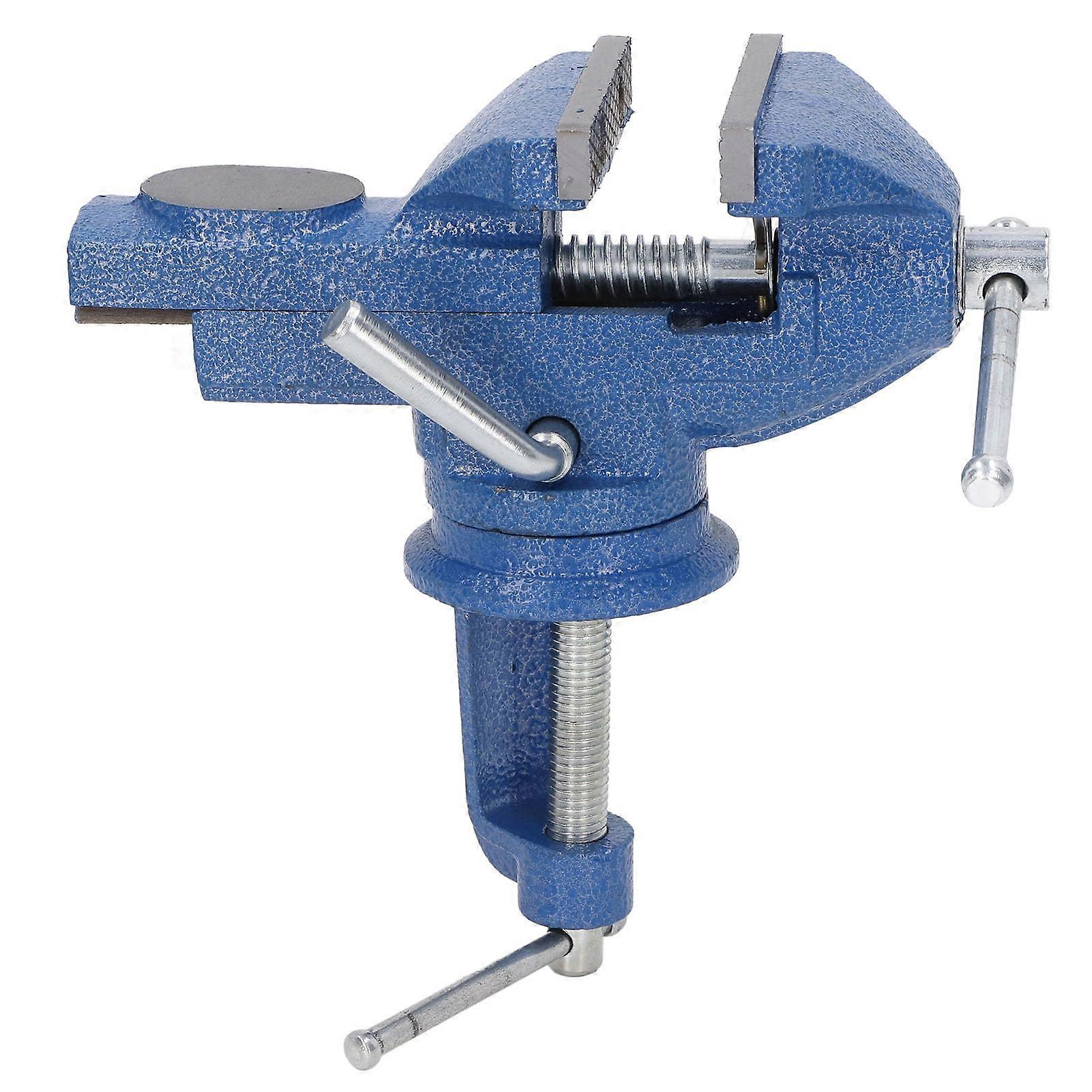 Bench vise, 360degree steel mini universal bench vise for clamping onto the table for woodworking DIY projects.