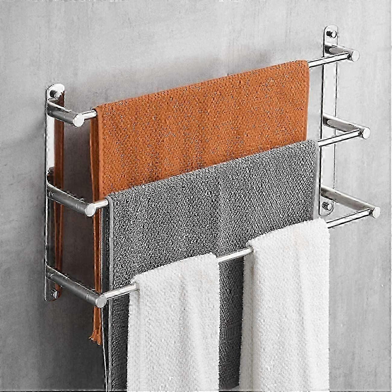 Towel Bars Retractable Bathroom Towel Rack With Hooks Multi-layer Edition 0816