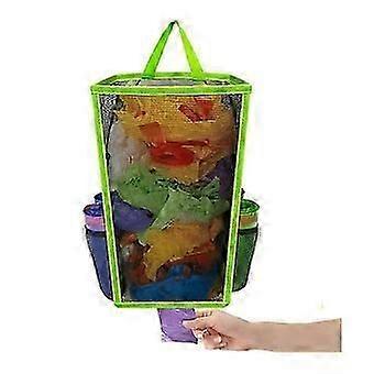 Hanging Breathable Plastic Grid Garbage Bag Socks Sundries Storage Organizers Kitchen om