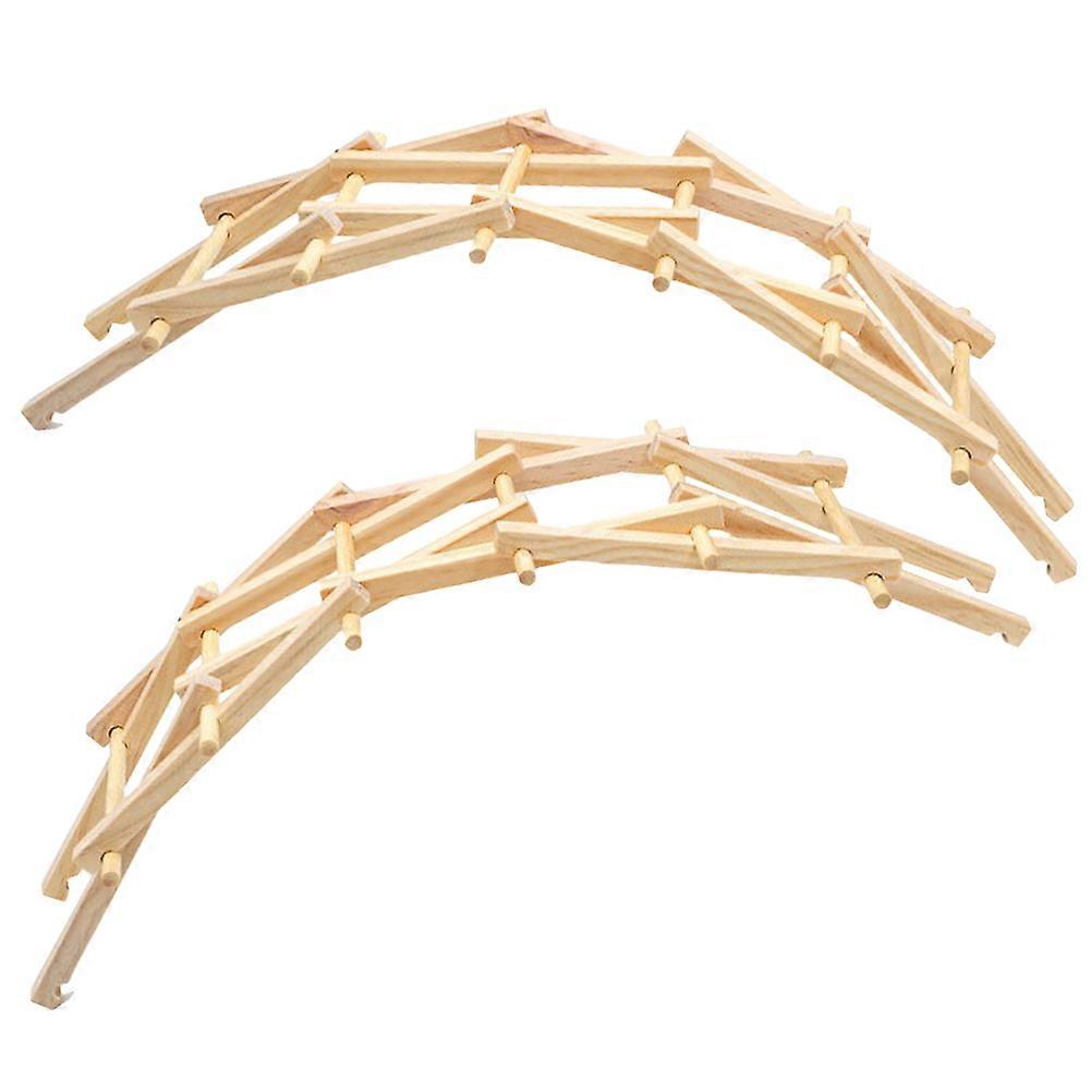 Handmade Wooden Arch Bridge Toy for Kids Safe Durable Khaki Color Great for Education 2 Sets