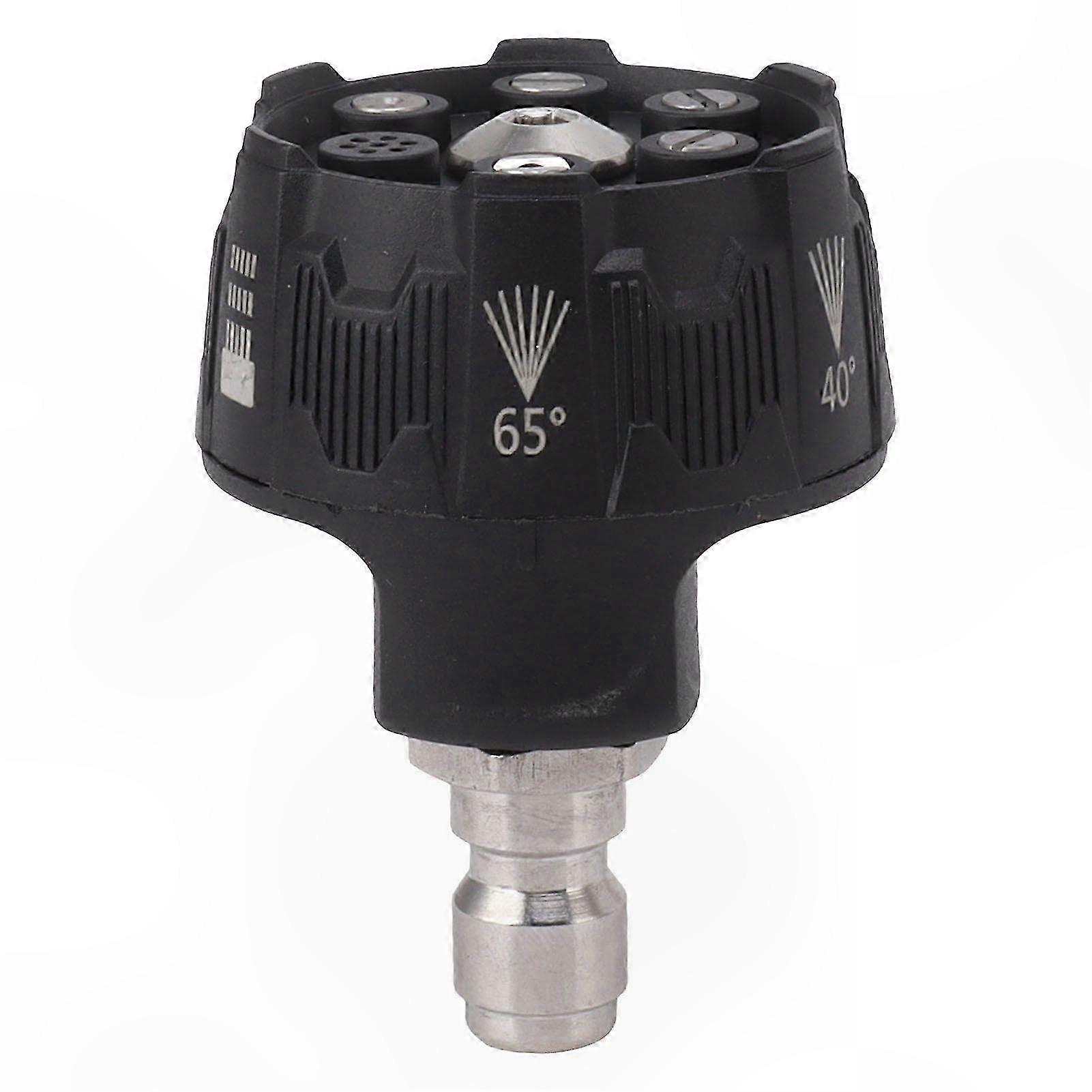6-in-1 Adjustable Spray Nozzle for Pressure Washer with 1/4 Inch Plug Interface Connection Tip in Black