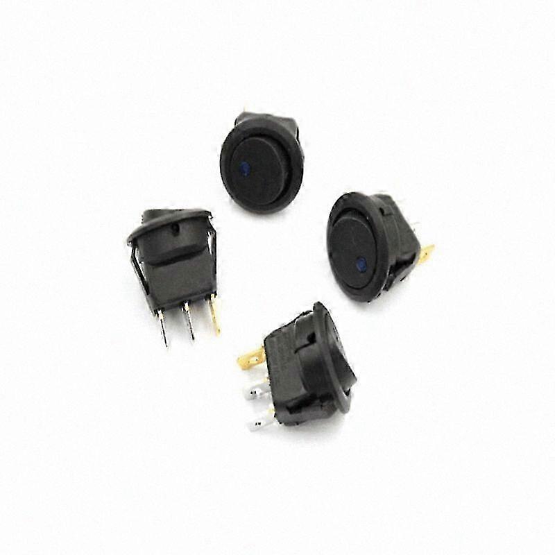 10 Pack 12V LED Rocker Switches with Round Button for Automotive and Appliance Use