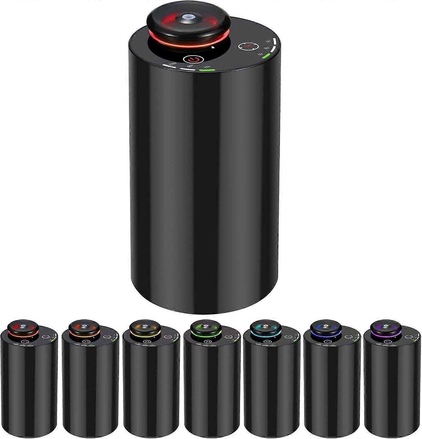 Car Air Freshener for Home Hotel or 7-Color LED - Aromatherapy Diffuser Battery Operated Waterless Essential Oil Nebulizer 4 Timers 3 Mist Modes