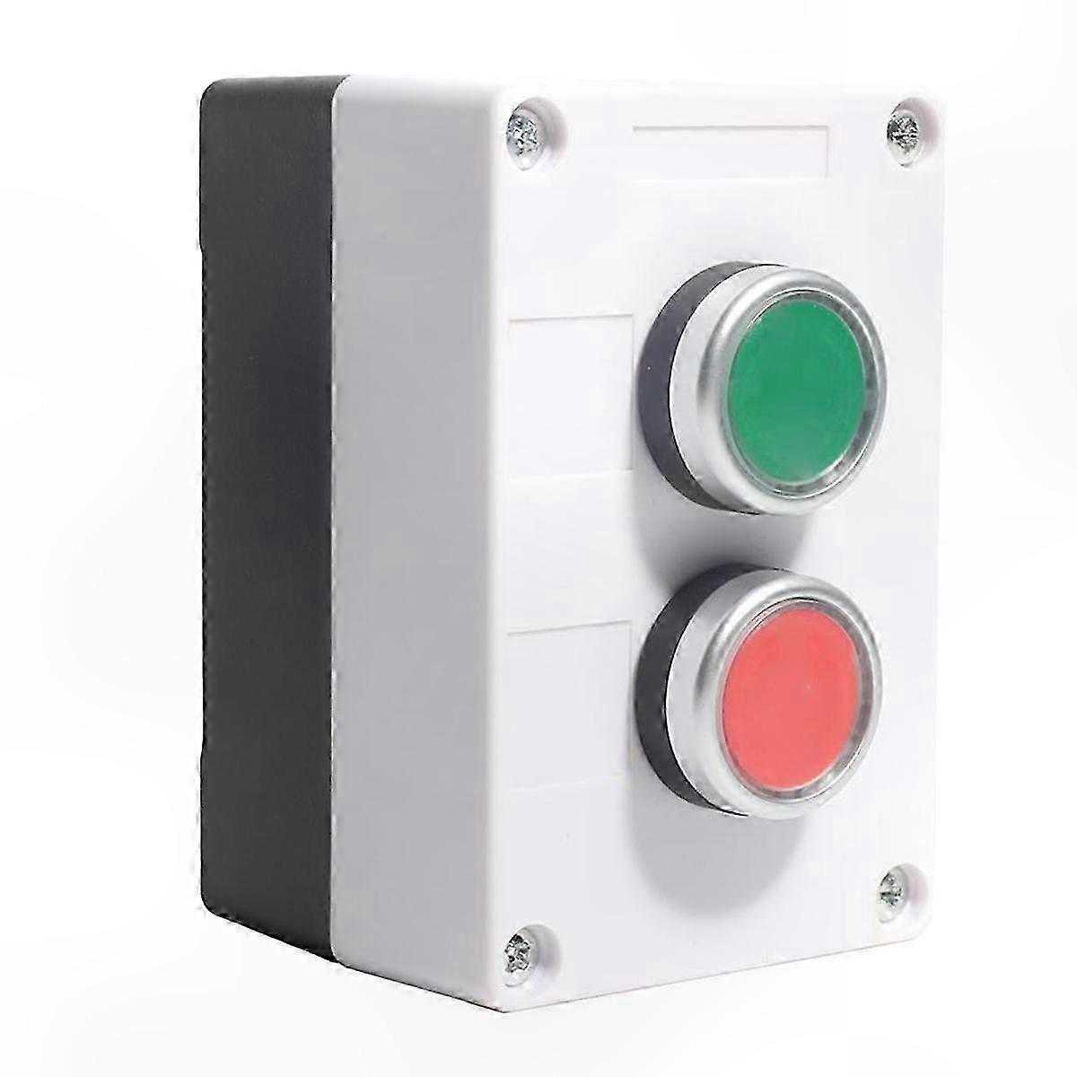 Waterproof Switch Station with Red Green Indicator, Momentary Push Button for Up-Down Control