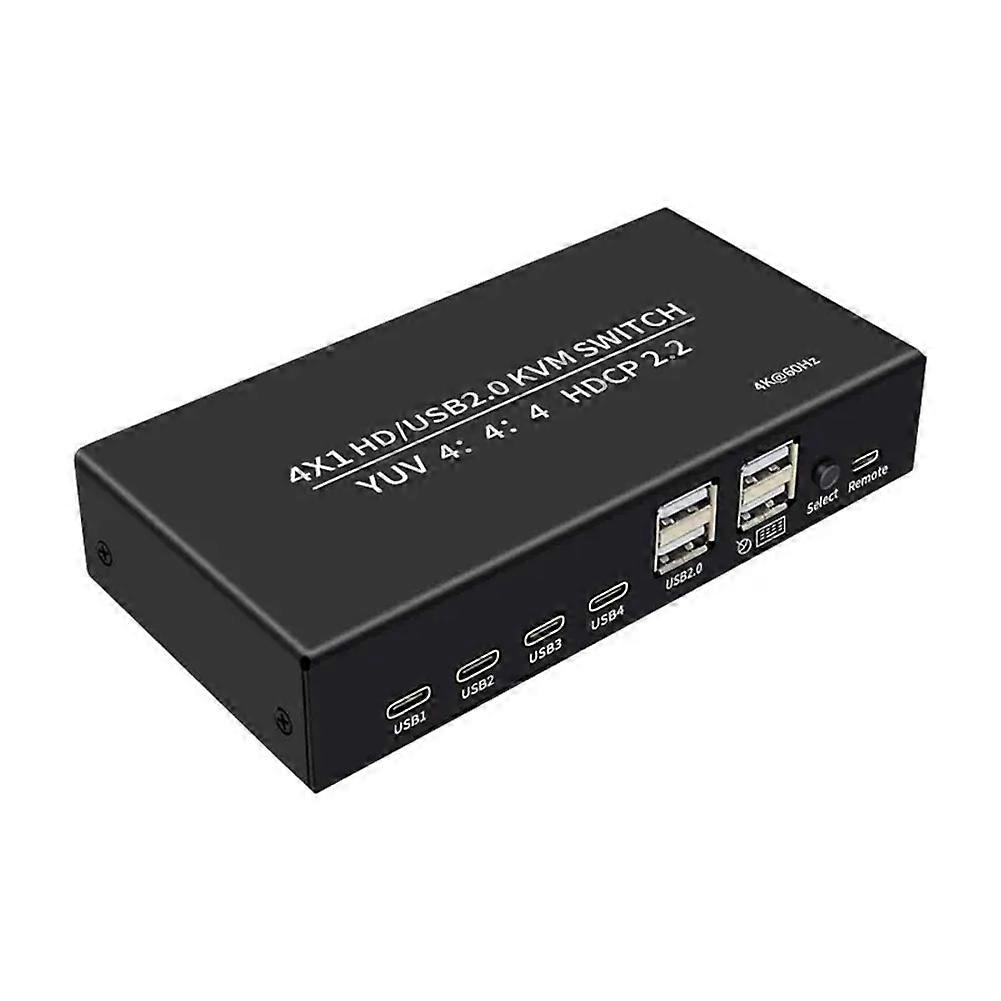 4K 60Hz KVM Switch 4x1 USB for PC Monitor