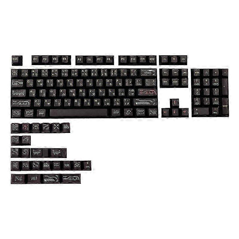 128 Keys/Set Black Awaken Keycap PBT 5 Side Dye Subbed Key Caps for MX Switch Mechanical Keyboard Cherry Profile
