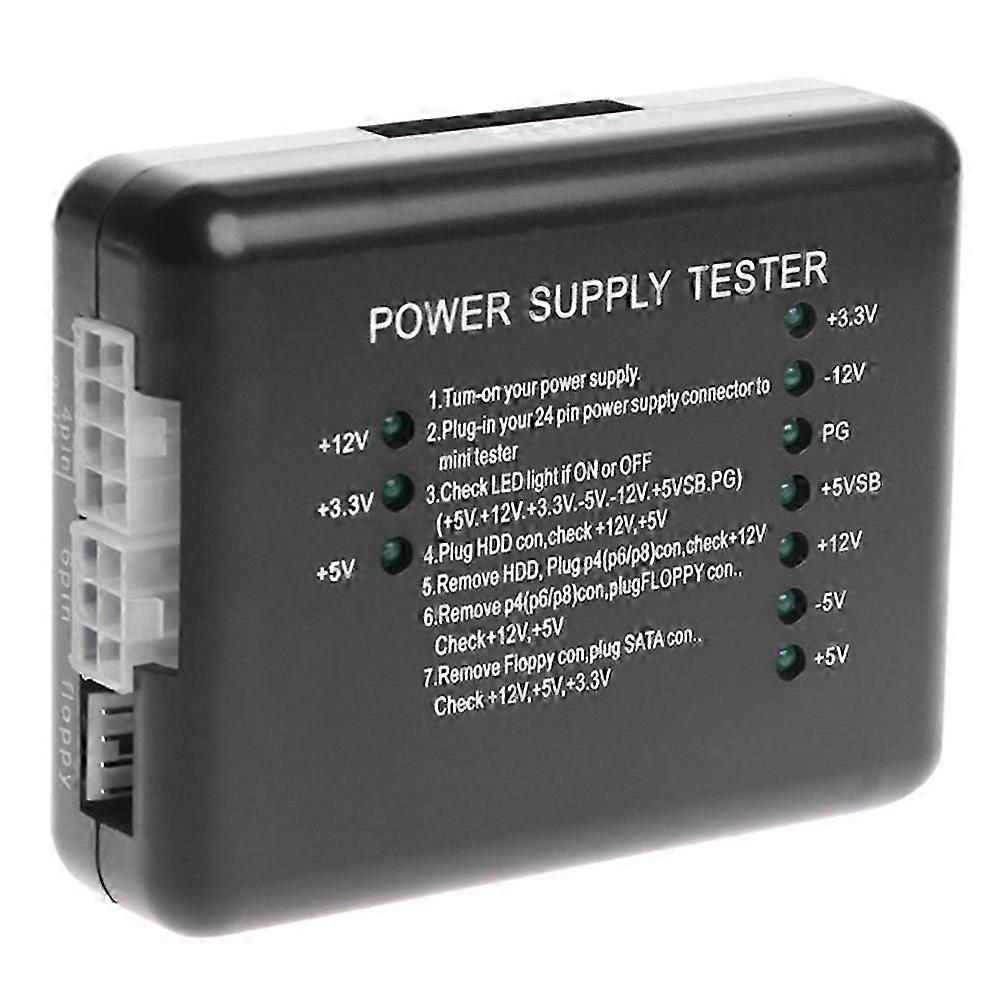PC 20 24 Pin Power Supply Tester Checker LED for PSU ATX SATA HDD Meter Measuring 12V 5V 3.3V