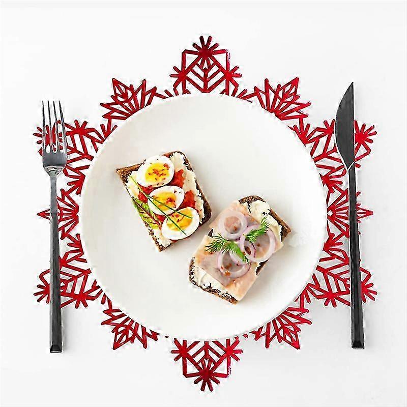 Snowflake Placemats Decorations Red Snowflake Tablemats A