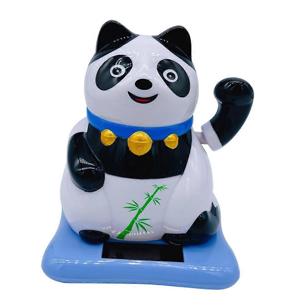 Adorable Solar Powered Panda Statue Ornament for Car Decor with Creative Design and Sturdy ABS Material Multi Color