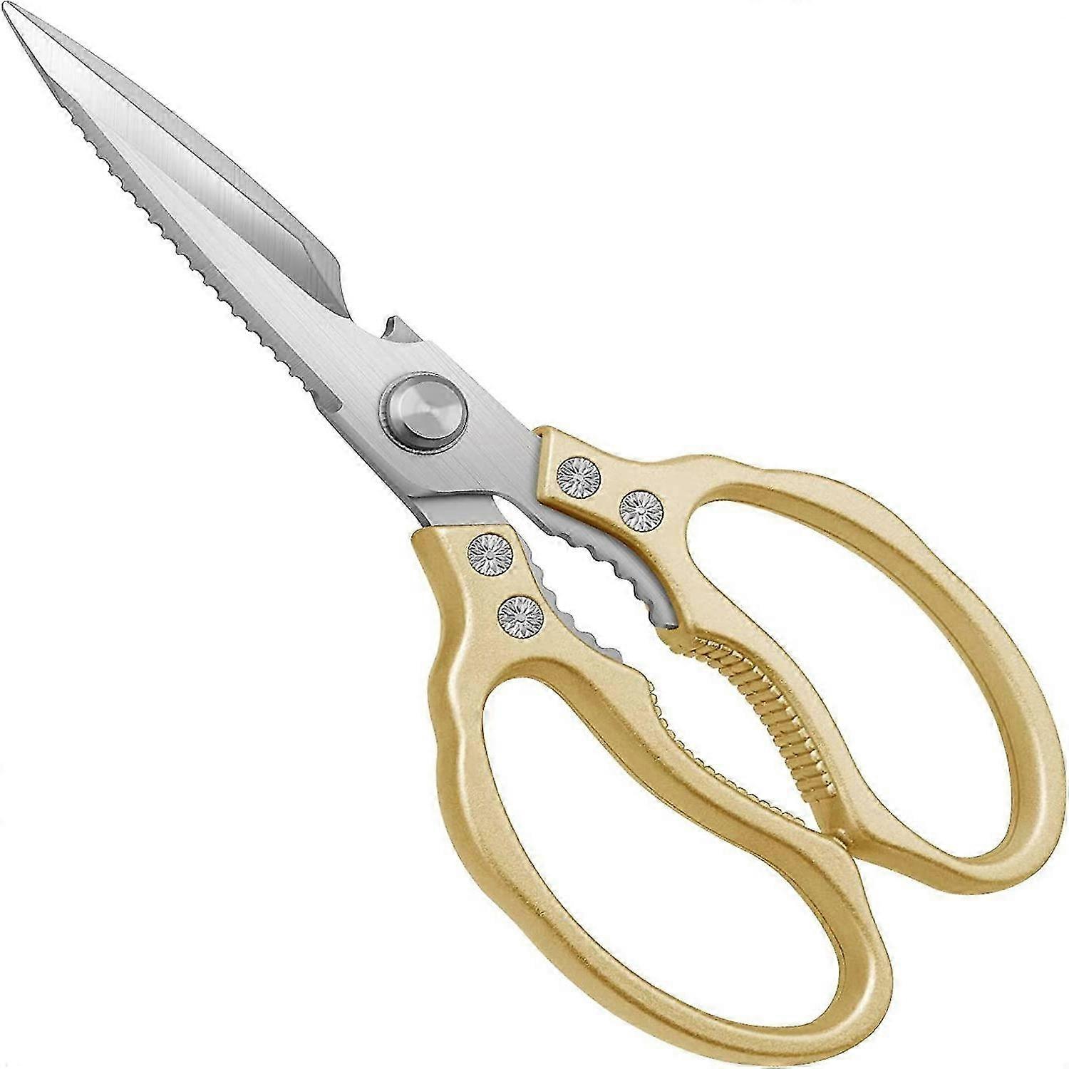 Multi-Purpose Kitchen Shears Duty Dishwasher Safe Food Stainless ScissorsGold