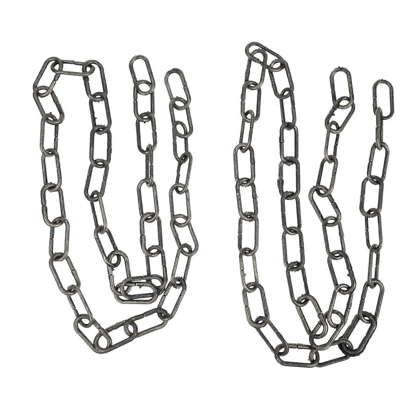 2Pcs Halloween Simulation Chain Party Layout Decor Plastic Barrier Chain Decor