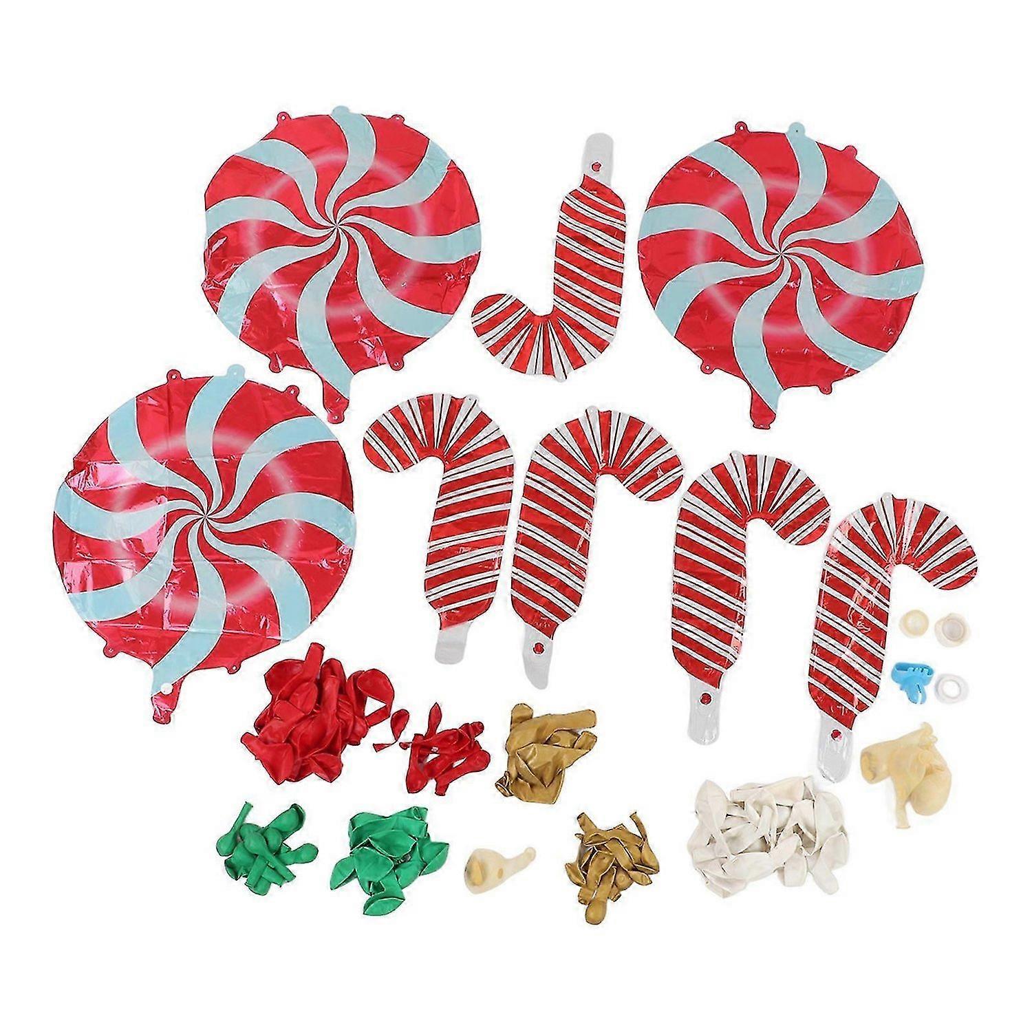 2025 أحدث طراز بالون طوق كيت حلوى عيد الميلاد عكاز ألوان زاهية