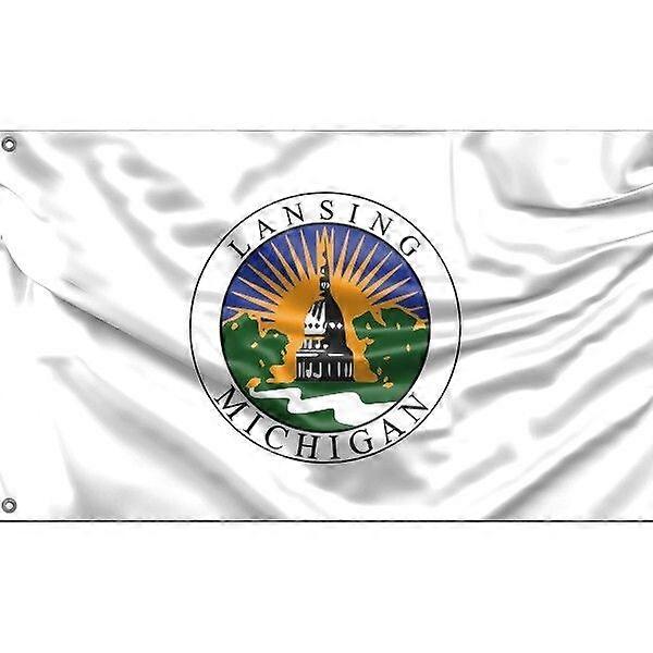 Lansing Flag Michigan USA Pattern 441