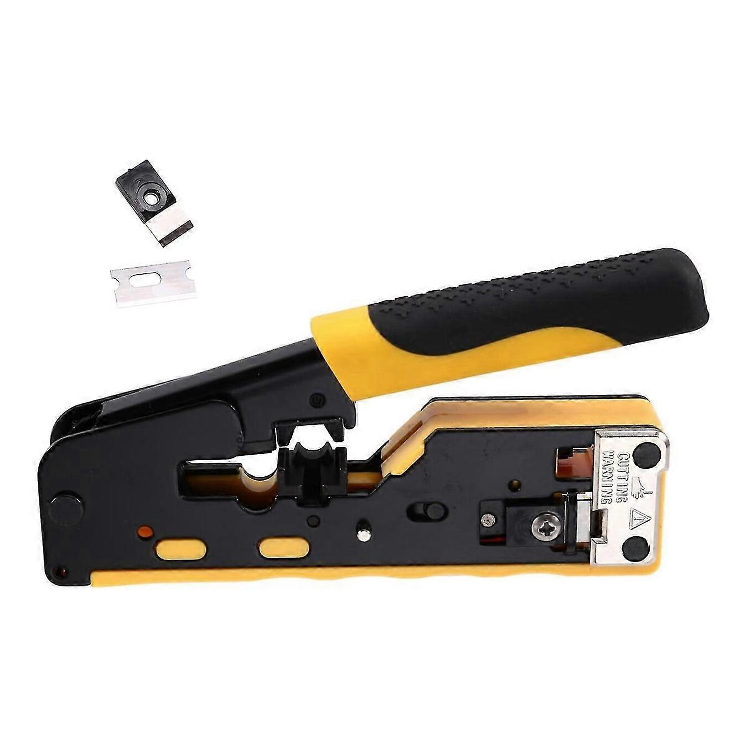RJ45 Cat7 Crimp Tool Ethernet Crimping Tool Wire Cutter Crimper for Cat7 Cat6a Cat6 Cat5e Pass Throu