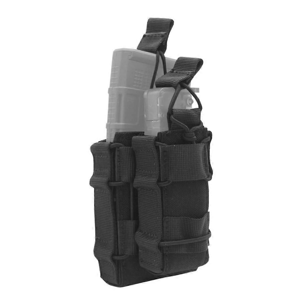 MOLLE Tactical Double Pouch Black MOLLE Compatible Modular Belt Pouch With Double SubPouch CS Field Gear