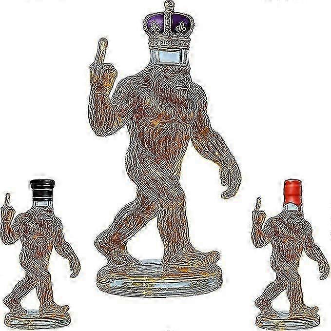 Glass Wine Bottle, Bigfoot Shape, Fun Design, Suitable for Whiskey Enthusiasts