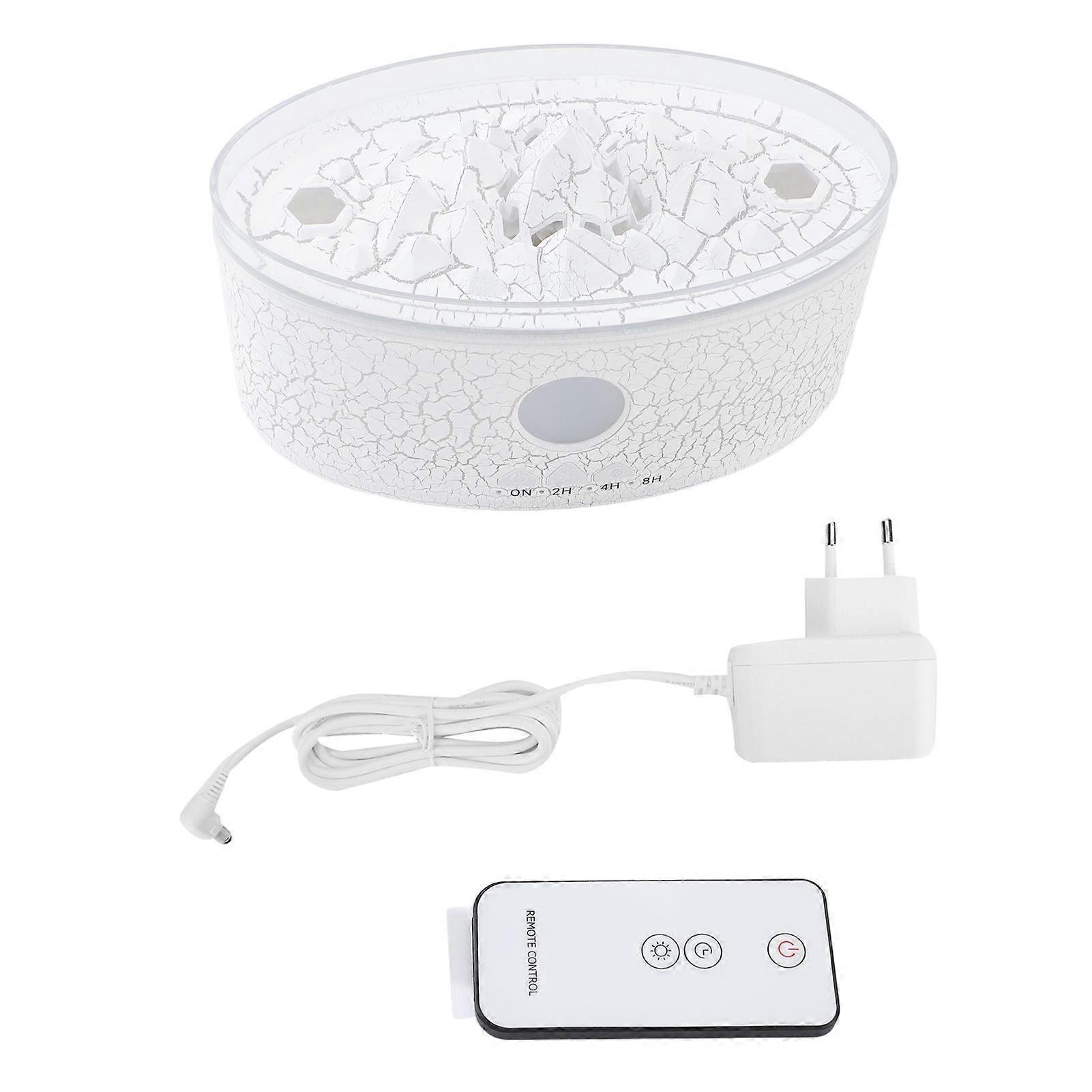 Volcano Essential Oil Diffuser 300ML Waterless Auto Off Timing Double Jet Flame Volcano Humidifier 3 Light Modes for Bedroom Living Room White Crackle