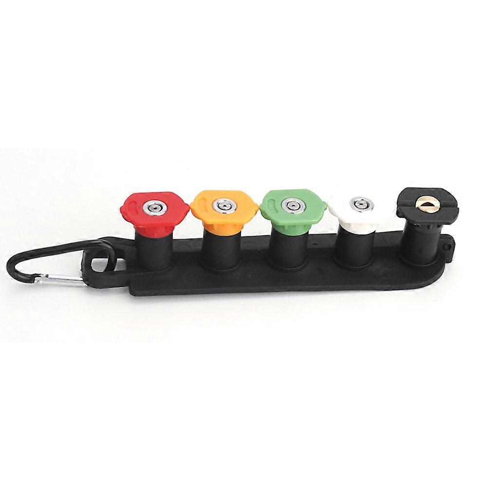 Pressure washer nozzle set with holder for durable performance